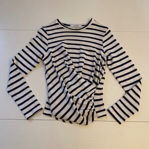 Joe's Jeans Collection Twist Wrap Striped Blouse Sweater Size Small